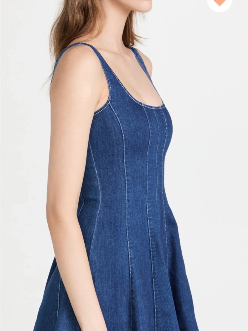 STAUD Dark Blue Denim Mini Dress - Picture 3 of 4